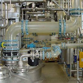 Duto de vapor DN300 com revestimento para proteção do vidro