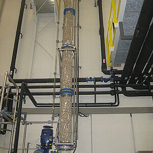 Rectification column with shell & tube heat exchanger