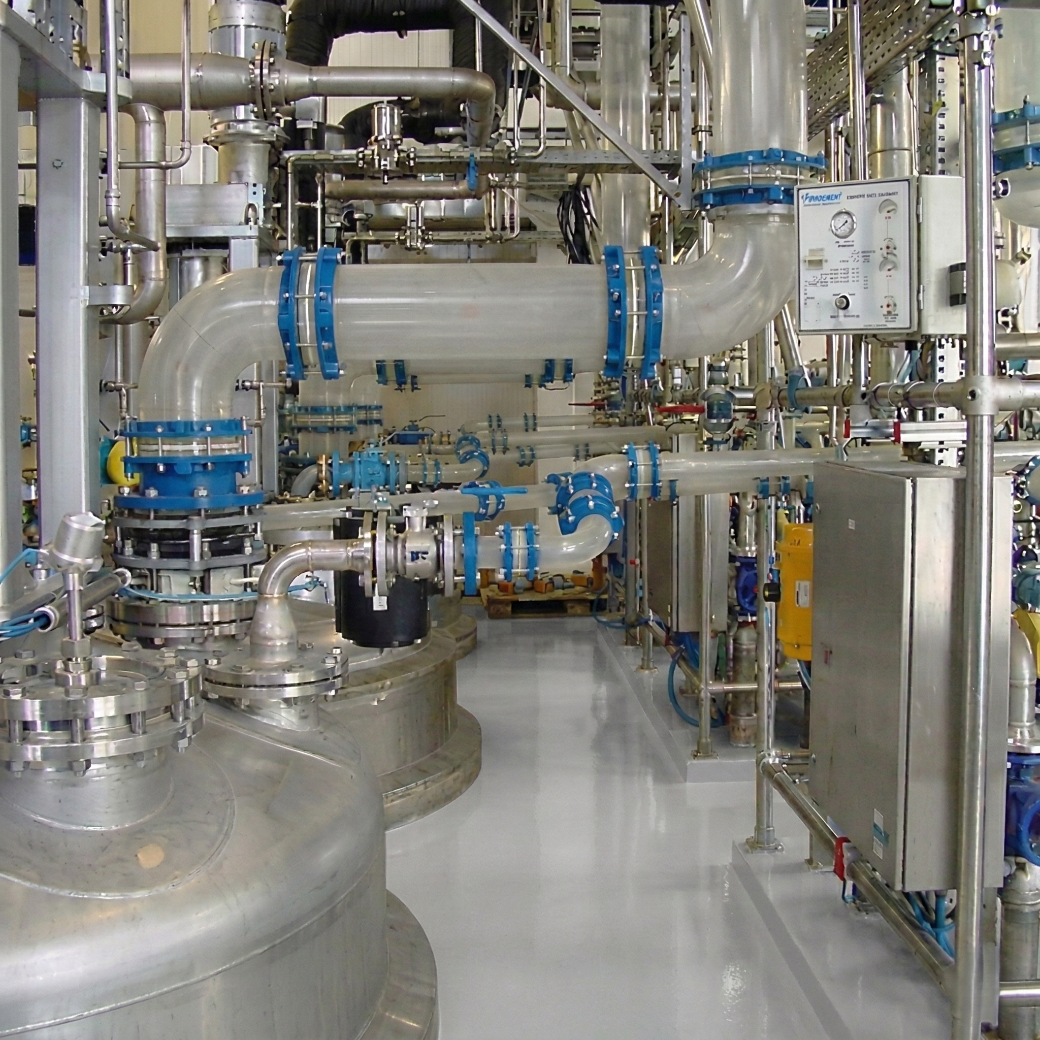 Conduta de vapor em vidro DN 300 com revestimento protetor