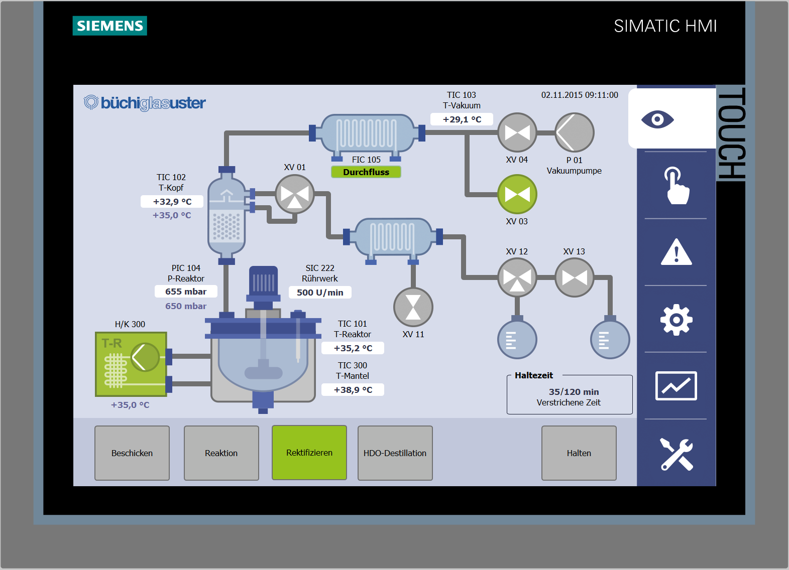 Sistema de controle de refluxo com PLC integrado para instalação em áreas classificadas como zona EX