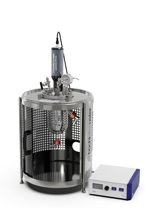 uniclave® - recipiente de reação intercambiável em vidro e metal para autoclave de laboratório com agitação