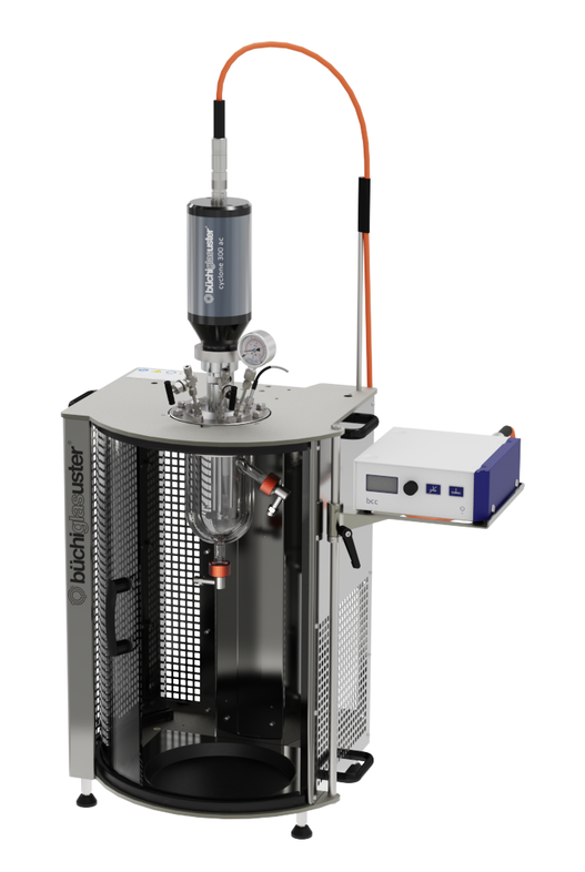 polyclave® - reator de pressão de laboratório com elevador e fecho de ação rápida para recipientes de metal e vidro